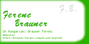 ferenc brauner business card